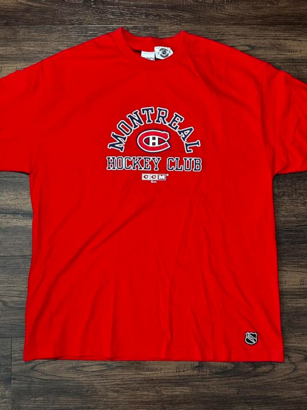 Red Montreal Canadiens Vintage 90s CCM Hockey Tee XL